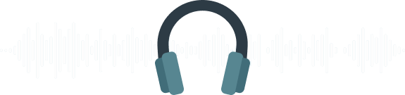 Headphones and an audio wave form