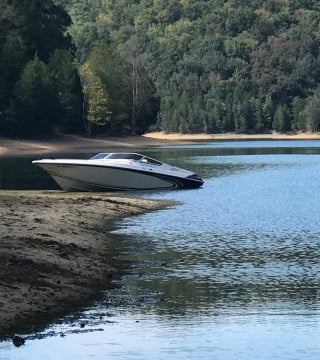 Lake with a boat